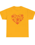 Pet Lover's Heart Tee - Unisex Heavy Cotton Shirt, Animal Lover Gift, Dog Cat Lovers Top, Casual Wear, Heart Paw Prints
