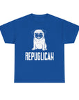 Funny Pug Republican Tee, Unisex Cotton Shirt, Gift for Dog Lovers, Animal Humor Apparel, Perfect for Parties, Casual Wear