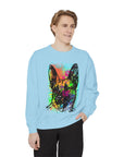 Vibrant Dog Art Sweatshirt, Animal Lover Gift, Cozy Casual Wear, Unisex Fashion, Colorful Pet Sweatshirt, Perfect for Dog Owners