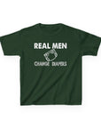 Kids Tee Real Men Change Diapers Fatherhood Graphic Shirt