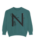 Personalized Nature-Inspired Sweatshirt with Letter N, Cozy Oversized Top for Outdoor Lovers, Gift for Friends, Casual Wear, Birthday Gift
