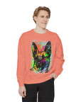 Vibrant Dog Art Sweatshirt, Animal Lover Gift, Cozy Casual Wear, Unisex Fashion, Colorful Pet Sweatshirt, Perfect for Dog Owners