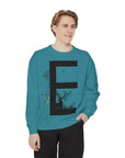 Nature-Inspired Unisex Sweatshirt with Bold Letter Design, Cozy Gift, Eco-Friendly Apparel, Perfect for Casual Wear, Letter E Sweatshirt