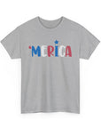 'Merica Unisex Heavy Cotton Tee - Patriotic Shirt for Independence Day, BBQs, Casual Wear, Gifts