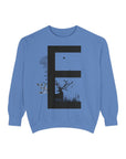 Nature-Inspired Unisex Sweatshirt with Bold Letter Design, Cozy Gift, Eco-Friendly Apparel, Perfect for Casual Wear, Letter E Sweatshirt