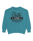 Faith, Family, Freedom Sweatshirt - Unisex Cozy Pullover for Family Gatherings, Gifts, Family Events, Faith Celebrations