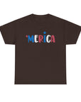'Merica Unisex Heavy Cotton Tee - Patriotic Shirt for Independence Day, BBQs, Casual Wear, Gifts