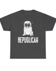 Funny Pug Republican Tee, Unisex Cotton Shirt, Gift for Dog Lovers, Animal Humor Apparel, Perfect for Parties, Casual Wear