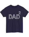 Dad Squared Unisex Heavy Cotton Tee - Perfect Gift for Father's Day, Birthdays, Dads, Black T-Shirt, Comfortable Casual Wear