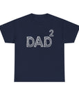 Dad Squared Unisex Heavy Cotton Tee - Perfect Gift for Father's Day, Birthdays, Dads, Black T-Shirt, Comfortable Casual Wear