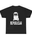 Funny Pug Republican Tee, Unisex Cotton Shirt, Gift for Dog Lovers, Animal Humor Apparel, Perfect for Parties, Casual Wear