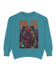 Pug Life Unisex Garment-Dyed Sweatshirt, Cute Dog Apparel, Animal Lover Gift, Cozy Sweatshirt, Pet Owner Fashion