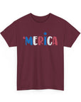 'Merica Unisex Heavy Cotton Tee - Patriotic Shirt for Independence Day, BBQs, Casual Wear, Gifts