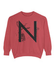 Personalized Nature-Inspired Sweatshirt with Letter N, Cozy Oversized Top for Outdoor Lovers, Gift for Friends, Casual Wear, Birthday Gift