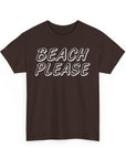 Beach Please Unisex Heavy Cotton Tee | Summer Vibes, Casual Wear, Vacation Essentials, Gift for Beach Lovers, Trendy Summer Shirt