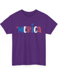 'Merica Unisex Heavy Cotton Tee - Patriotic Shirt for Independence Day, BBQs, Casual Wear, Gifts