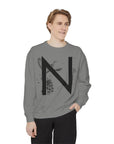 Personalized Nature-Inspired Sweatshirt with Letter N, Cozy Oversized Top for Outdoor Lovers, Gift for Friends, Casual Wear, Birthday Gift
