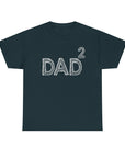 Dad Squared Unisex Heavy Cotton Tee - Perfect Gift for Father's Day, Birthdays, Dads, Black T-Shirt, Comfortable Casual Wear