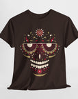 Sugar Skull Graphic Tee, Unisex T-Shirt for Day of the Dead, Halloween, Festive Casual Wear, Unique Gift Idea
