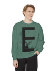 Nature-Inspired Unisex Sweatshirt with Bold Letter Design, Cozy Gift, Eco-Friendly Apparel, Perfect for Casual Wear, Letter E Sweatshirt