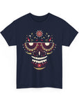 Sugar Skull Graphic Tee, Unisex T-Shirt for Day of the Dead, Halloween, Festive Casual Wear, Unique Gift Idea