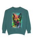 Vibrant Dog Art Sweatshirt, Animal Lover Gift, Cozy Casual Wear, Unisex Fashion, Colorful Pet Sweatshirt, Perfect for Dog Owners