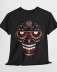 Sugar Skull Graphic Tee, Unisex T-Shirt for Day of the Dead, Halloween, Festive Casual Wear, Unique Gift Idea