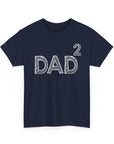 Dad Squared Unisex Heavy Cotton Tee - Perfect Gift for Father's Day, Birthdays, Dads, Black T-Shirt, Comfortable Casual Wear