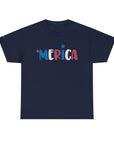 'Merica Unisex Heavy Cotton Tee - Patriotic Shirt for Independence Day, BBQs, Casual Wear, Gifts