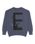 Nature-Inspired Unisex Sweatshirt with Bold Letter Design, Cozy Gift, Eco-Friendly Apparel, Perfect for Casual Wear, Letter E Sweatshirt