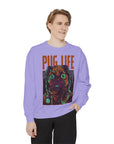 Pug Life Unisex Garment-Dyed Sweatshirt, Cute Dog Apparel, Animal Lover Gift, Cozy Sweatshirt, Pet Owner Fashion