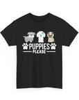 Puppies Please Unisex Heavy Cotton Tee, Cute Dog Lover T-Shirt, Pet Adoption Awareness Shirt, Gift for Dog Lovers, Fun Everyday Wear