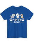 Puppies Please Unisex Heavy Cotton Tee, Cute Dog Lover T-Shirt, Pet Adoption Awareness Shirt, Gift for Dog Lovers, Fun Everyday Wear