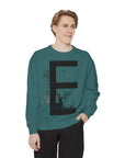 Nature-Inspired Unisex Sweatshirt with Bold Letter Design, Cozy Gift, Eco-Friendly Apparel, Perfect for Casual Wear, Letter E Sweatshirt
