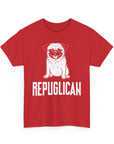 Funny Pug Republican Tee, Unisex Cotton Shirt, Gift for Dog Lovers, Animal Humor Apparel, Perfect for Parties, Casual Wear