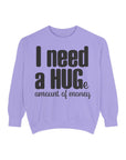 Hug-Themed Garment-Dyed Sweatshirt - Perfect for Gifting, Cozy Outfits, Casual Wear, Birthday Surprises, Everyday Comfort