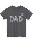 Dad Squared Unisex Heavy Cotton Tee - Perfect Gift for Father's Day, Birthdays, Dads, Black T-Shirt, Comfortable Casual Wear