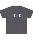'Merica Unisex Heavy Cotton Tee - Patriotic Shirt for Independence Day, BBQs, Casual Wear, Gifts