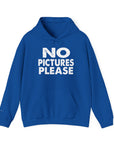 NO PICTURES PLEASE Hoodie Sweatshirt - Vintage Distressed Block Letter Design