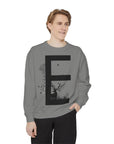 Nature-Inspired Unisex Sweatshirt with Bold Letter Design, Cozy Gift, Eco-Friendly Apparel, Perfect for Casual Wear, Letter E Sweatshirt