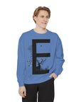Nature-Inspired Unisex Sweatshirt with Bold Letter Design, Cozy Gift, Eco-Friendly Apparel, Perfect for Casual Wear, Letter E Sweatshirt