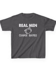 Kids Tee Real Men Change Diapers Fatherhood Graphic Shirt