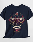 Sugar Skull Graphic Tee, Unisex T-Shirt for Day of the Dead, Halloween, Festive Casual Wear, Unique Gift Idea