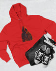 Cozy Three-Panel Fleece Hoodie for All Seasons, Unisex Graphic Sweatshirt, Casual Layering, Gifting for Friends & Family