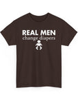 Real Men Change Diapers Unisex Heavy Cotton Tee, Funny Dad Shirt, Baby Shower Gift, Parenting Humor Tee, Father's Day Apparel