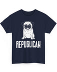 Funny Pug Republican Tee, Unisex Cotton Shirt, Gift for Dog Lovers, Animal Humor Apparel, Perfect for Parties, Casual Wear