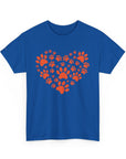 Pet Lover's Heart Tee - Unisex Heavy Cotton Shirt, Animal Lover Gift, Dog Cat Lovers Top, Casual Wear, Heart Paw Prints