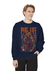 Pug Life Unisex Garment-Dyed Sweatshirt, Cute Dog Apparel, Animal Lover Gift, Cozy Sweatshirt, Pet Owner Fashion