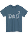 Dad Squared Unisex Heavy Cotton Tee - Perfect Gift for Father's Day, Birthdays, Dads, Black T-Shirt, Comfortable Casual Wear