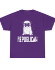 Funny Pug Republican Tee, Unisex Cotton Shirt, Gift for Dog Lovers, Animal Humor Apparel, Perfect for Parties, Casual Wear